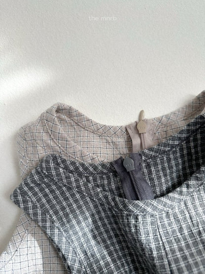 【予約商品】Modern check overalls [minirobe] (26SS)【2026年3月中旬以降順次発送】