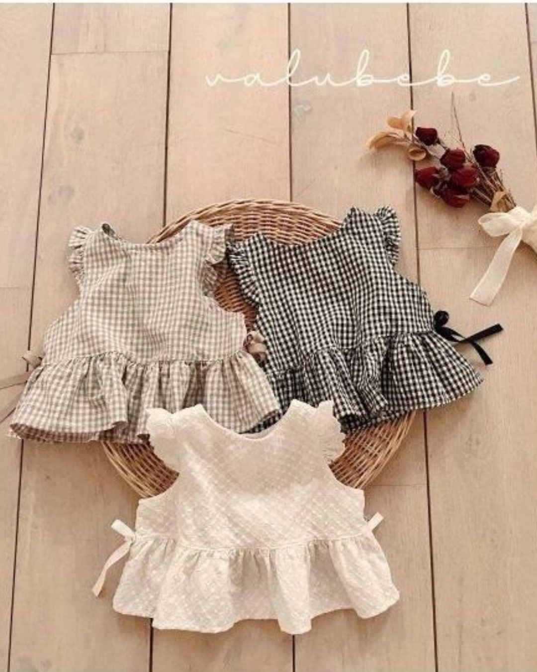 【予約商品】 Lena frill ribbon vest [Valubebe] (26SS) 【2026年3月中旬以降順次発送】