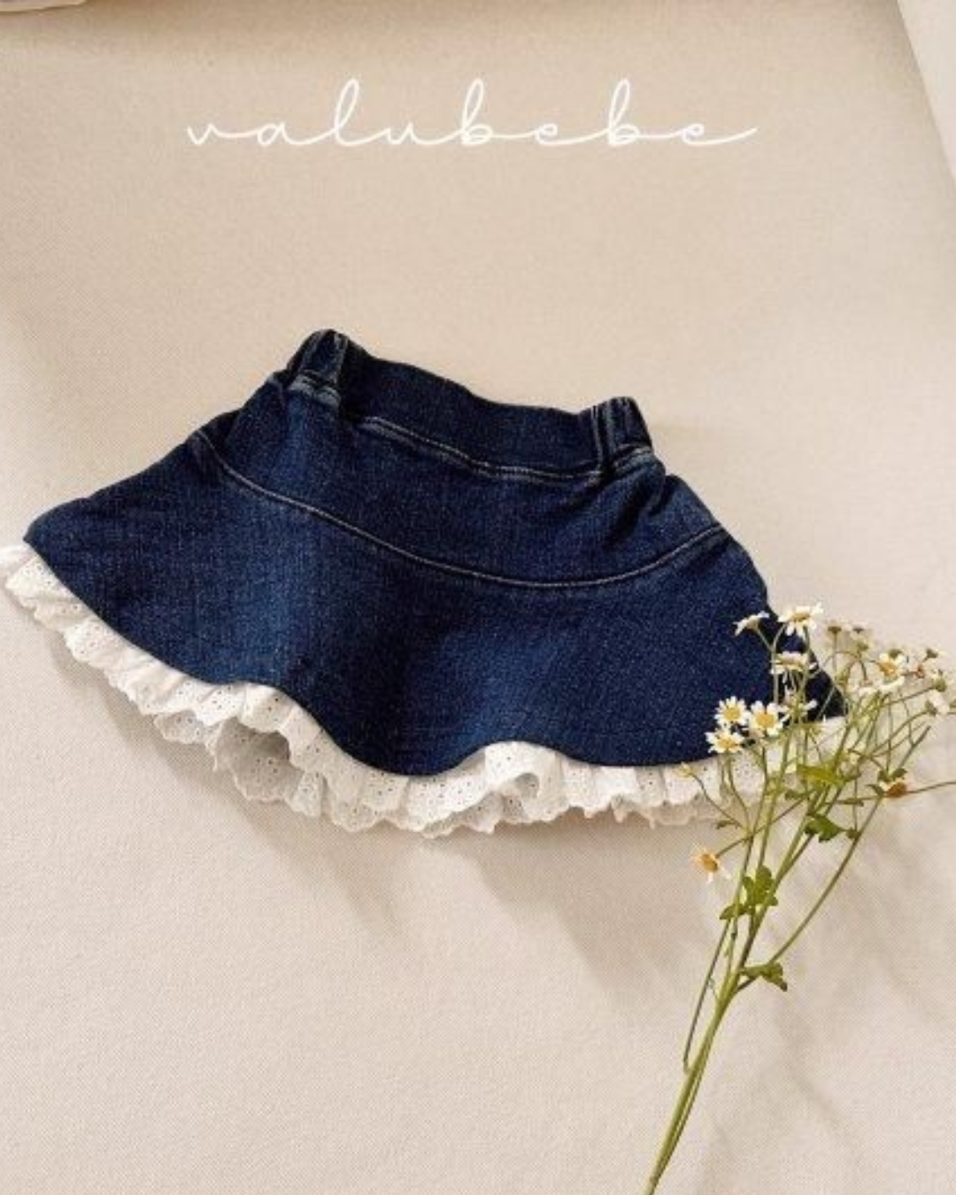 【予約商品】 Lace denim skirt [Valubebe] (26SS) 【2026年3月中旬以降順次発送】