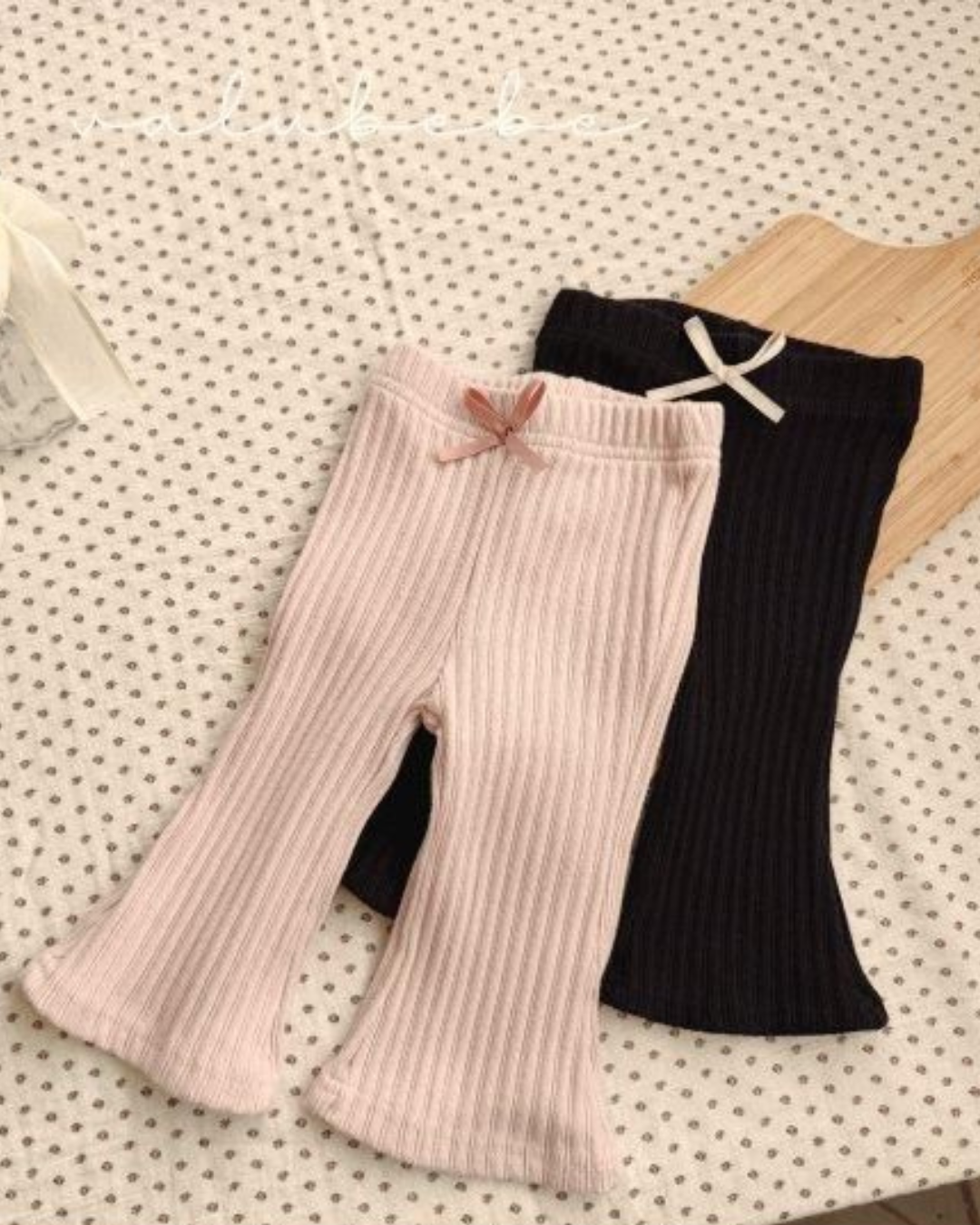 【予約商品】 Shasta ribbon flare pants [Valubebe] (26SS) 【2026年3月中旬以降順次発送】