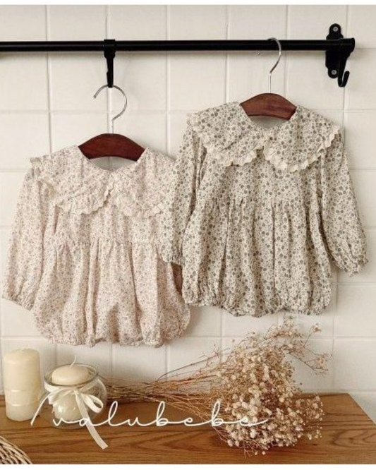 【予約商品】 Gran flower coller rompers [Valubebe] (26SS) 【2026年3月中旬以降順次発送】