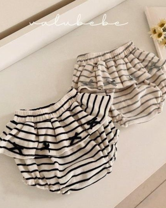 【予約商品】 Ella ribbon stripe bloomer [Valubebe] (26SS) 【2026年3月中旬以降順次発送】