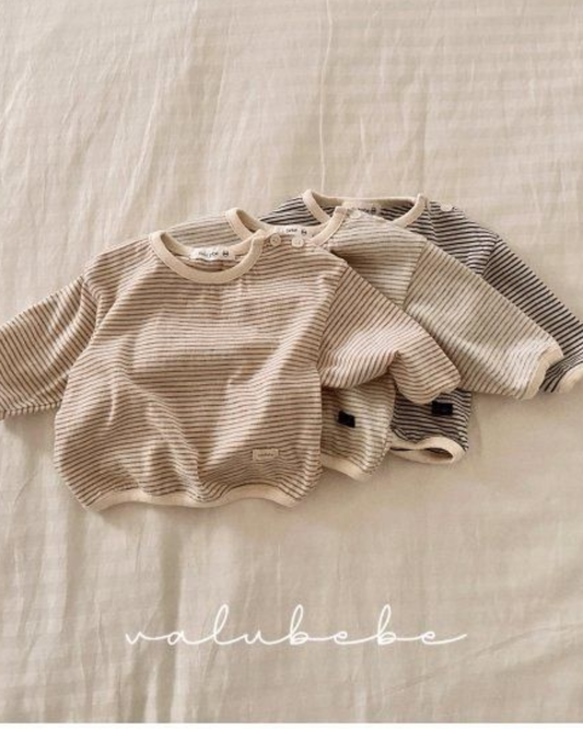 【予約商品】 Stripe button tee [Valubebe] (26SS) 【2026年3月中旬以降順次発送】