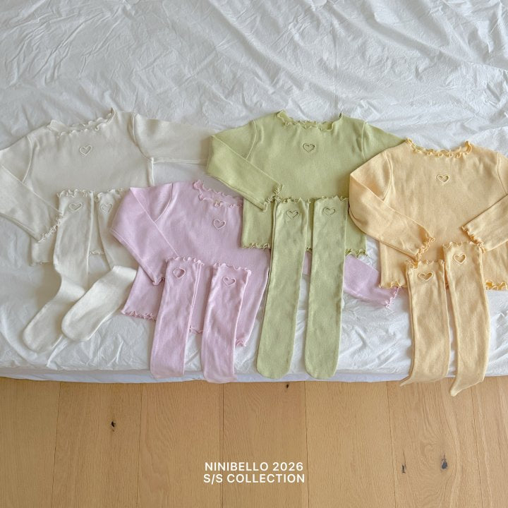 【予約販売】Heart Punching Eyelet Tee [NINIBELLO] (26SS)【2026年2月下旬以降順次発送】