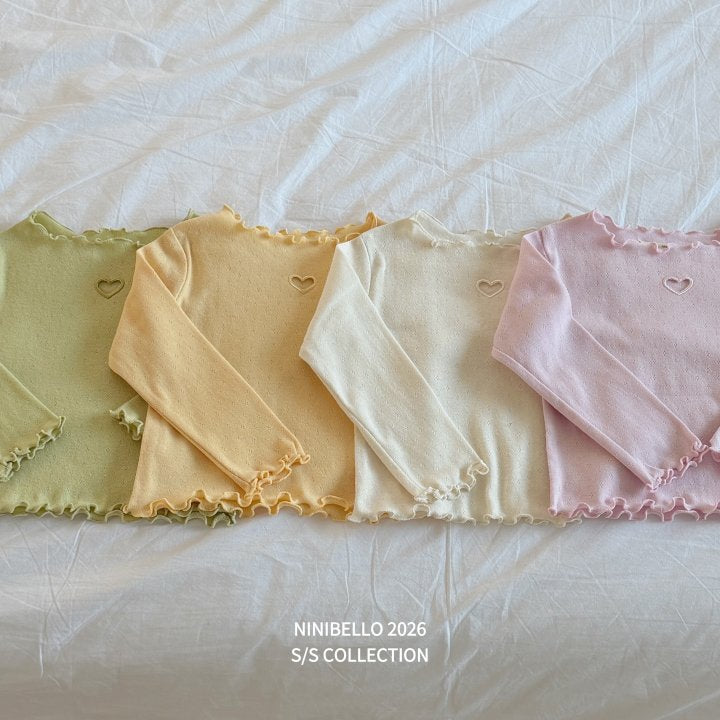 【予約販売】Heart Punching Eyelet Tee [NINIBELLO] (26SS)【2026年2月下旬以降順次発送】