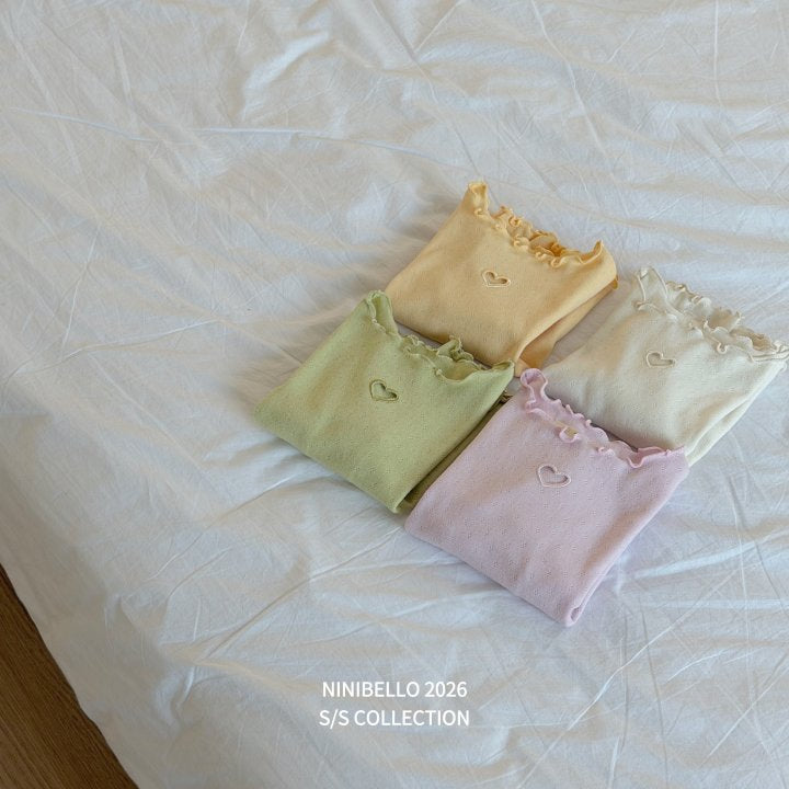 【予約販売】Heart Punching Eyelet Tee [NINIBELLO] (26SS)【2026年2月下旬以降順次発送】