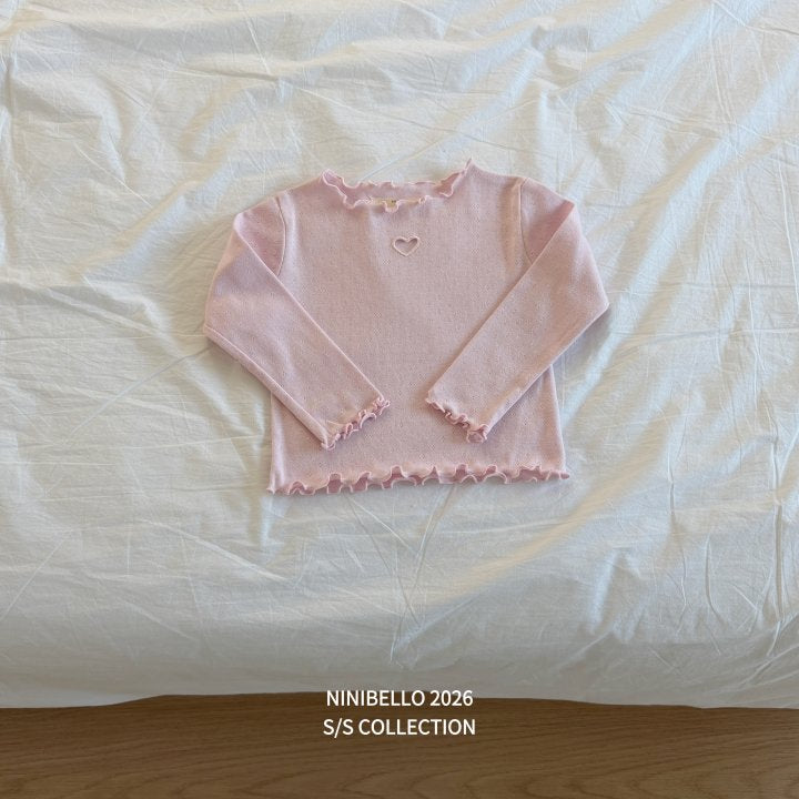 【予約販売】Heart Punching Eyelet Tee [NINIBELLO] (26SS)【2026年2月下旬以降順次発送】
