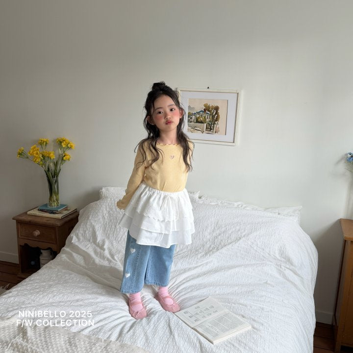 【予約販売】Heart Punching Eyelet Tee [NINIBELLO] (26SS)【2026年2月下旬以降順次発送】