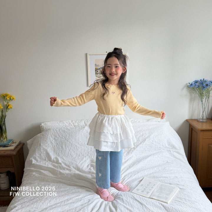 【予約販売】Heart Punching Eyelet Tee [NINIBELLO] (26SS)【2026年2月下旬以降順次発送】