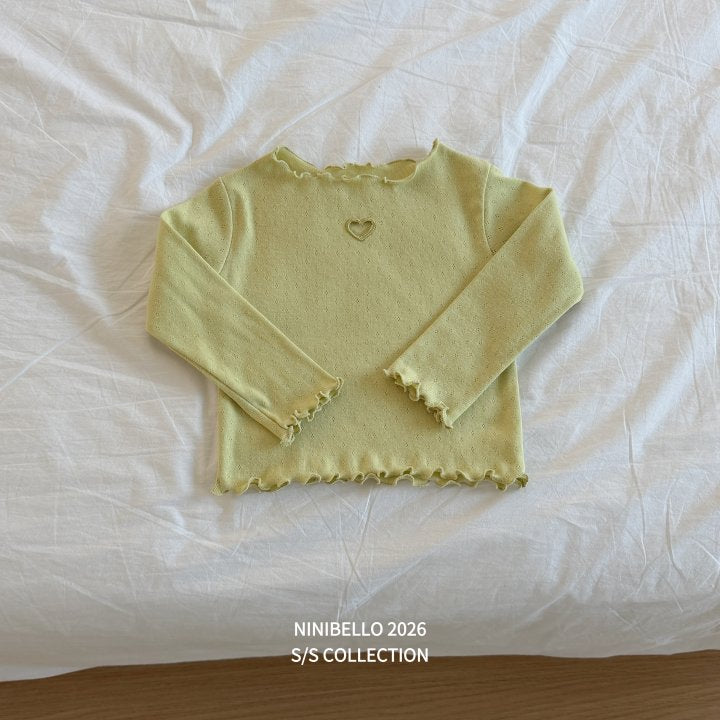 【予約販売】Heart Punching Eyelet Tee [NINIBELLO] (26SS)【2026年2月下旬以降順次発送】