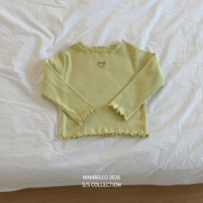 【予約販売】Heart Punching Eyelet Tee [NINIBELLO] (26SS)【2026年2月下旬以降順次発送】