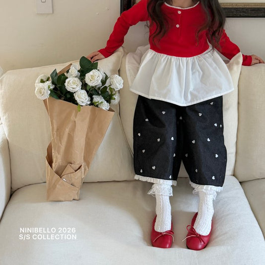 【予約販売】Heart Cookie Denim Pants [NINIBELLO] (26SS)【2026年2月下旬以降順次発送】