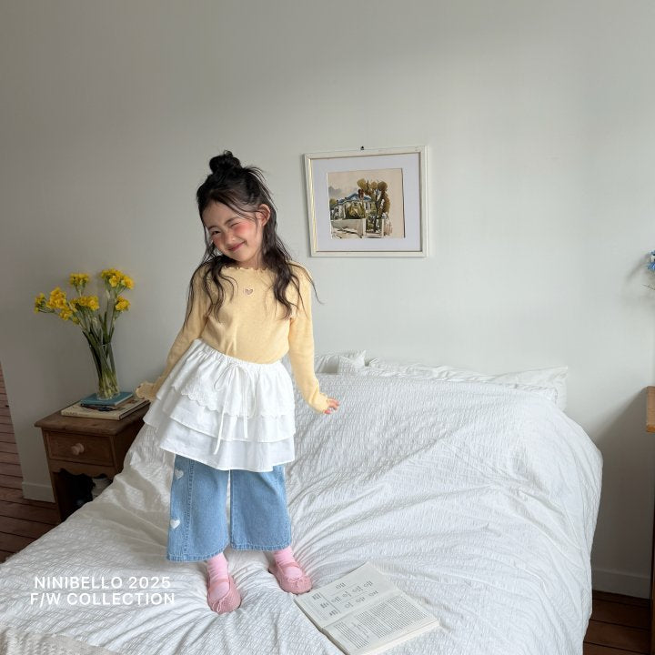 【予約販売】Heart-embroidered pants [NINIBELLO] (26SS)【2026年2月下旬以降順次発送】