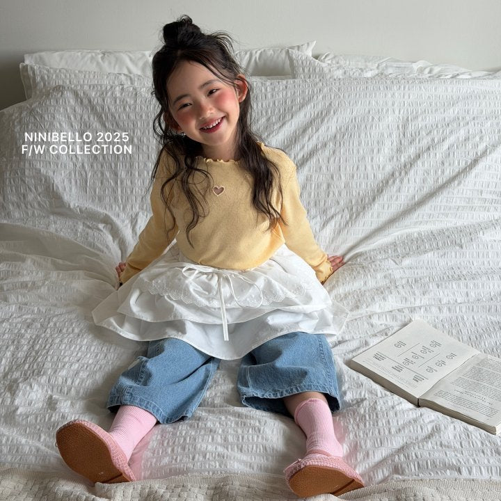 【予約販売】Heart-embroidered pants [NINIBELLO] (26SS)【2026年2月下旬以降順次発送】
