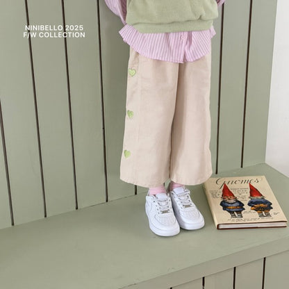 【予約販売】Heart-embroidered pants [NINIBELLO] (26SS)【2026年2月下旬以降順次発送】