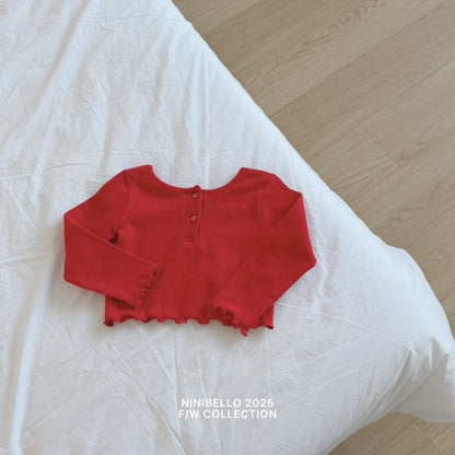 【予約販売】Heart Button tee [NINIBELLO] (26SS)【2026年2月下旬以降順次発送】