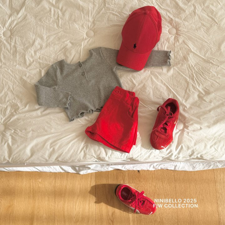 【予約販売】Heart Button tee [NINIBELLO] (26SS)【2026年2月下旬以降順次発送】