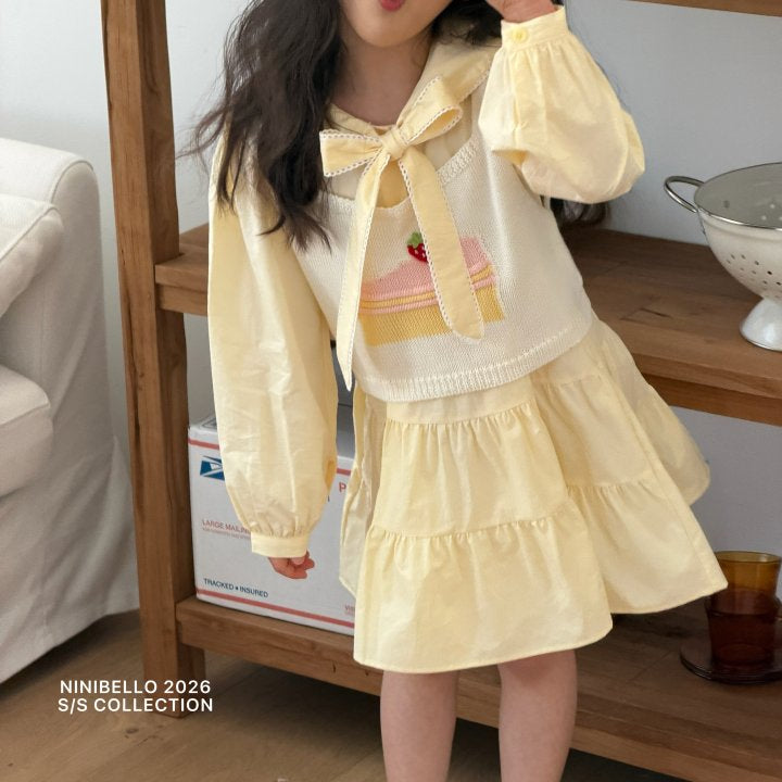 【予約販売】Cake knit vest [NINIBELLO] (26SS)【2026年2月下旬以降順次発送】