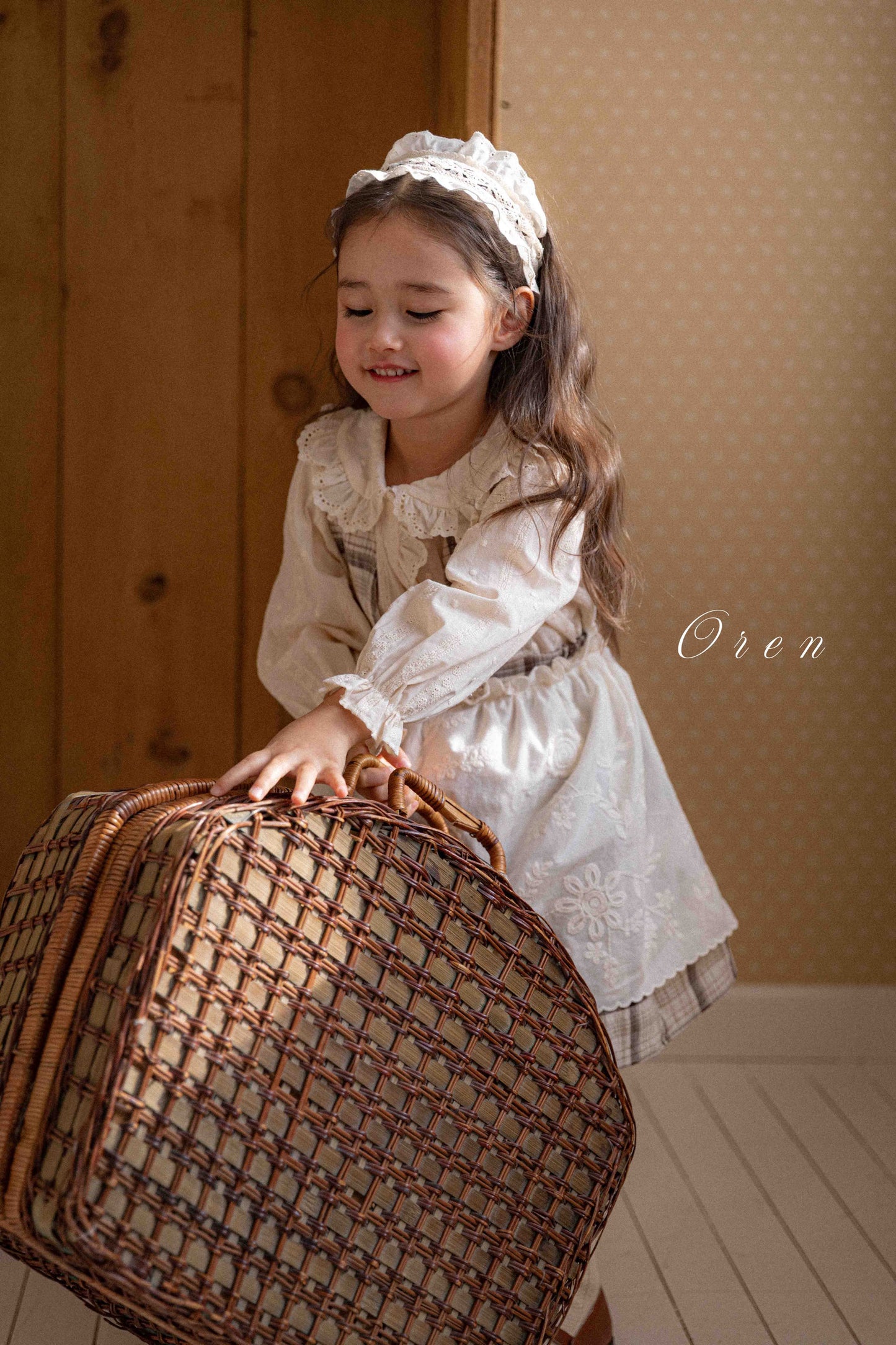 【予約商品】Jerable check one-piece [Oren] (26SS)【2026年3月中旬以降順次発送】