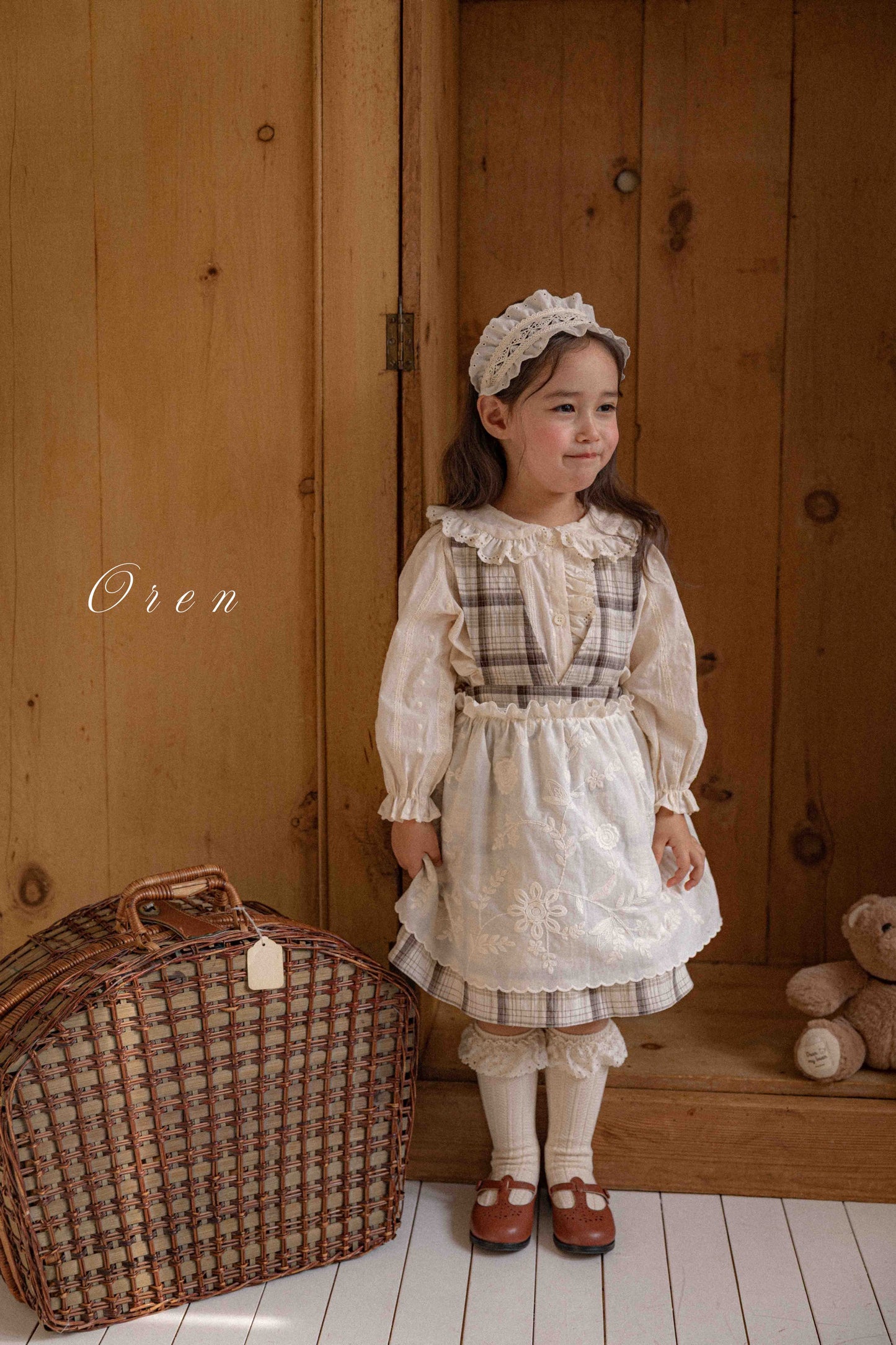 【予約商品】Jerable check one-piece [Oren] (26SS)【2026年3月中旬以降順次発送】
