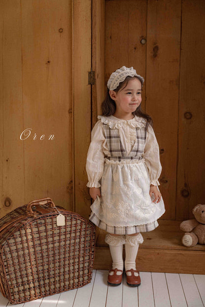 【予約商品】Jerable check one-piece [Oren] (26SS)【2026年3月中旬以降順次発送】