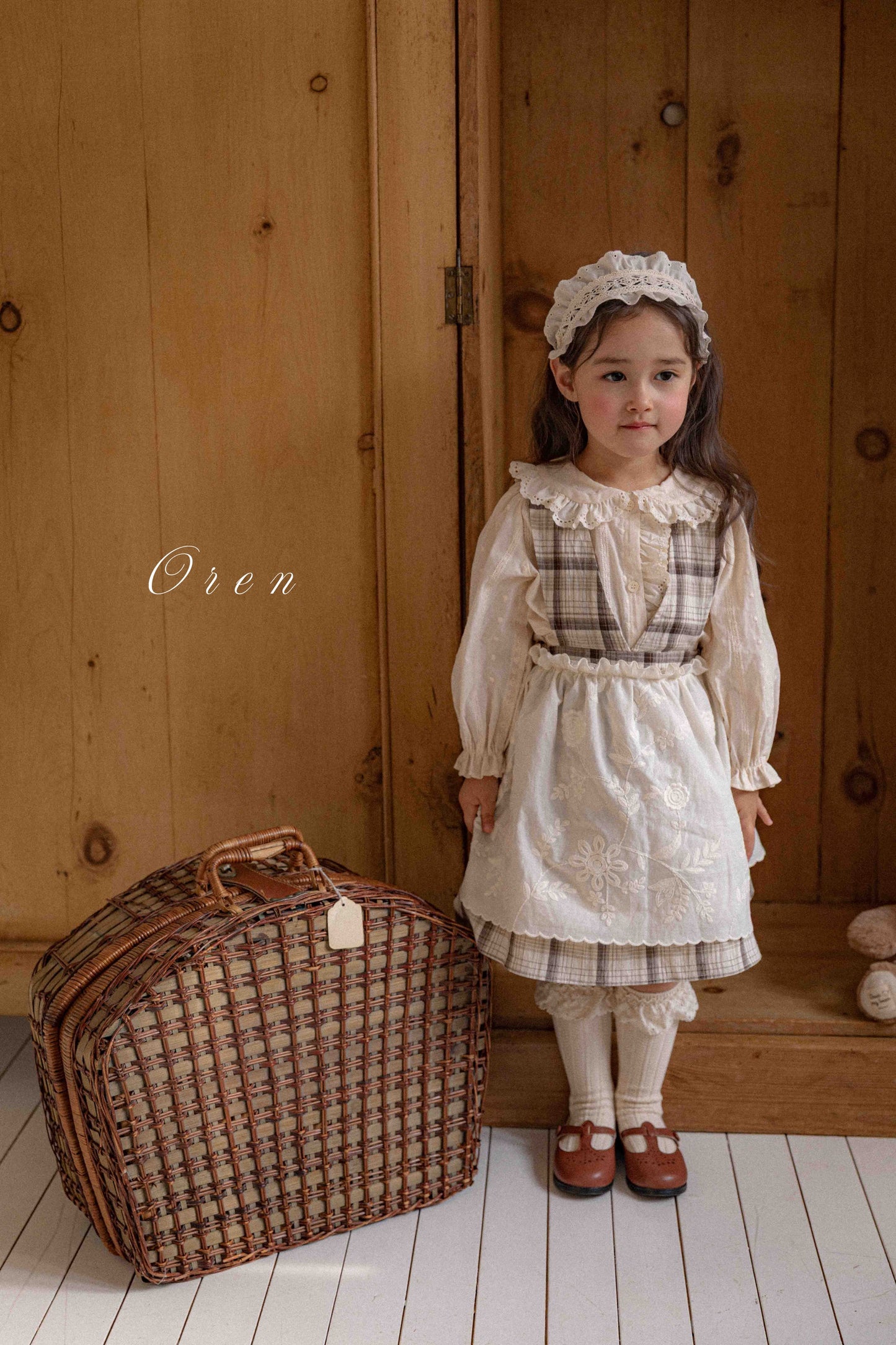 【予約商品】Jerable check one-piece [Oren] (26SS)【2026年3月中旬以降順次発送】