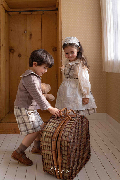 【予約商品】Jerable check one-piece [Oren] (26SS)【2026年3月中旬以降順次発送】