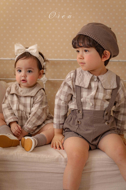 【予約商品】Bongbong check top and bottom [Oren] (26SS)【2026年3月中旬以降順次発送】