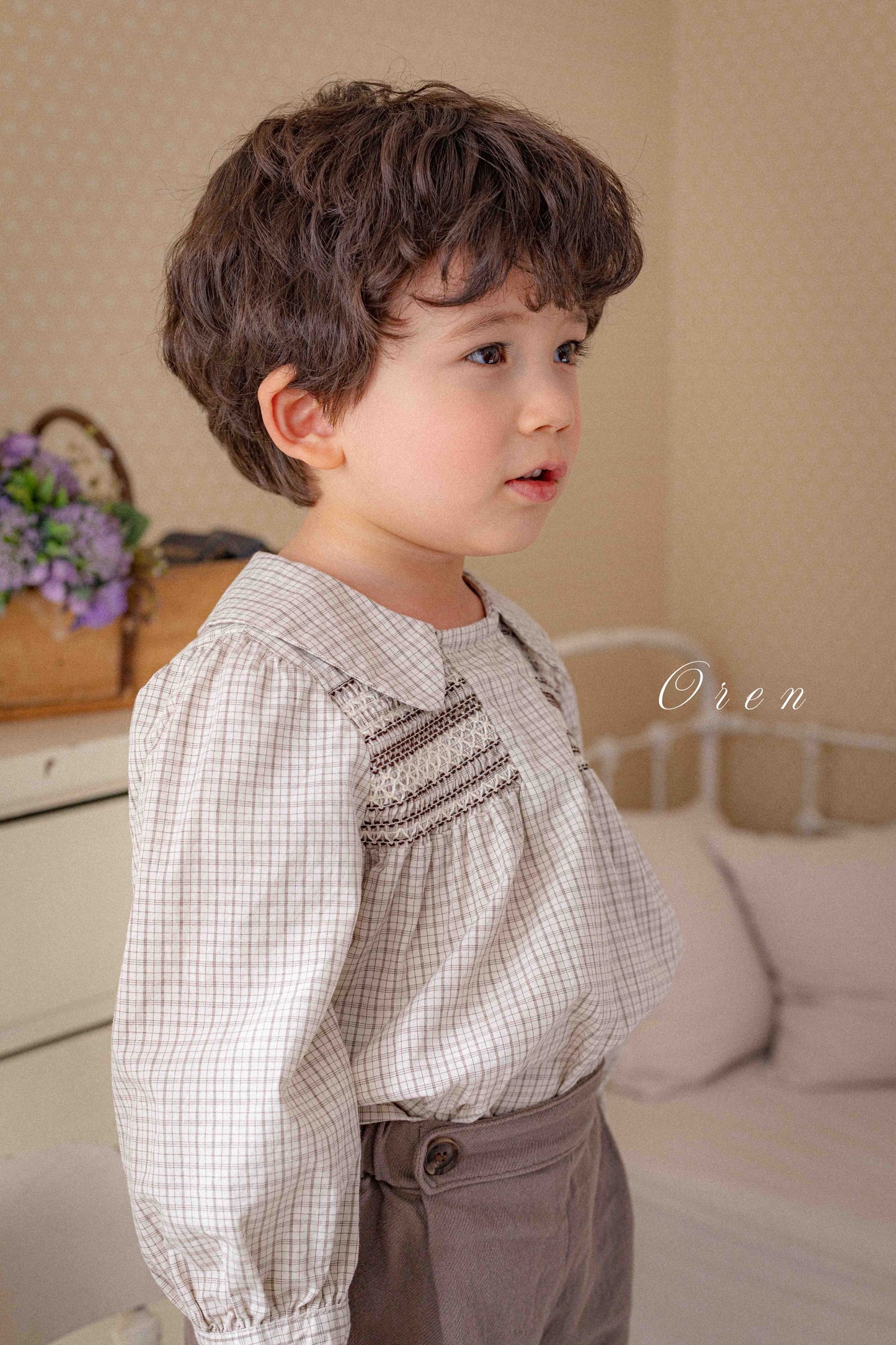 【予約商品】Cherry smoking blouse + pants set [Oren] (26SS)【2026年3月中旬以降順次発送】