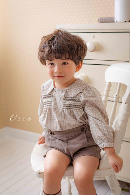 【予約商品】Cherry smoking blouse + pants set [Oren] (26SS)【2026年3月中旬以降順次発送】