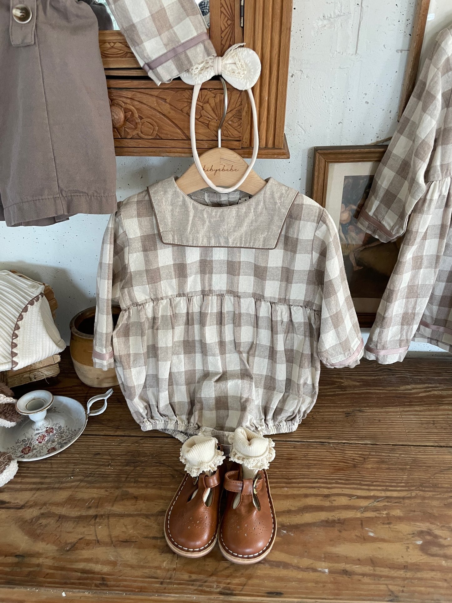 【予約商品】bebe-bongbong check suit [Oren] (26SS)【2026年3月中旬以降順次発送】