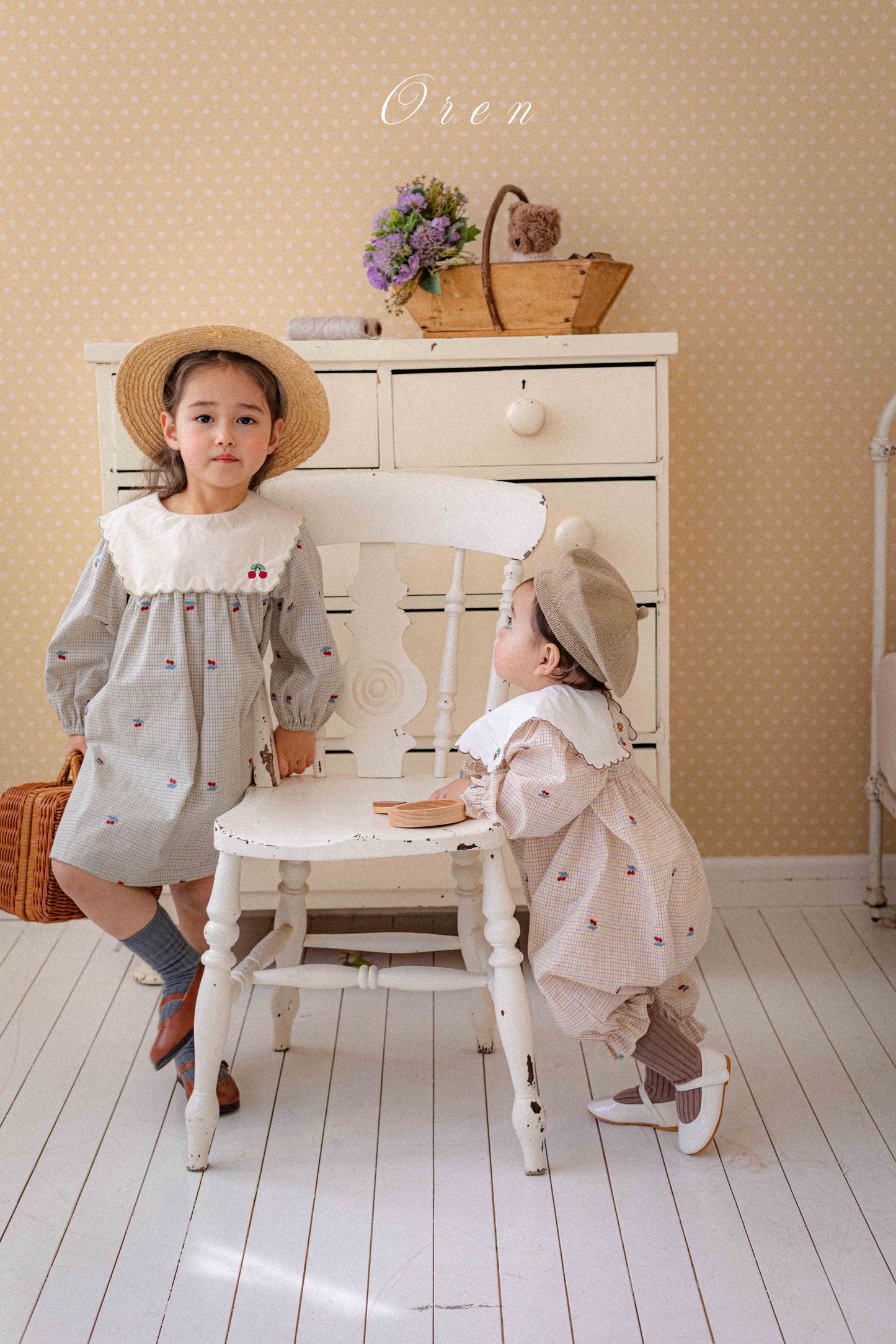 【予約商品】bebe-cherry scallop suit [Oren] (26SS)【2026年3月中旬以降順次発送】