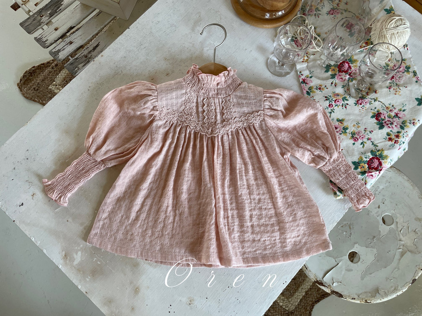 【予約商品】Julie Smoke Blouse [Oren] (26SS)【2026年3月中旬以降順次発送】