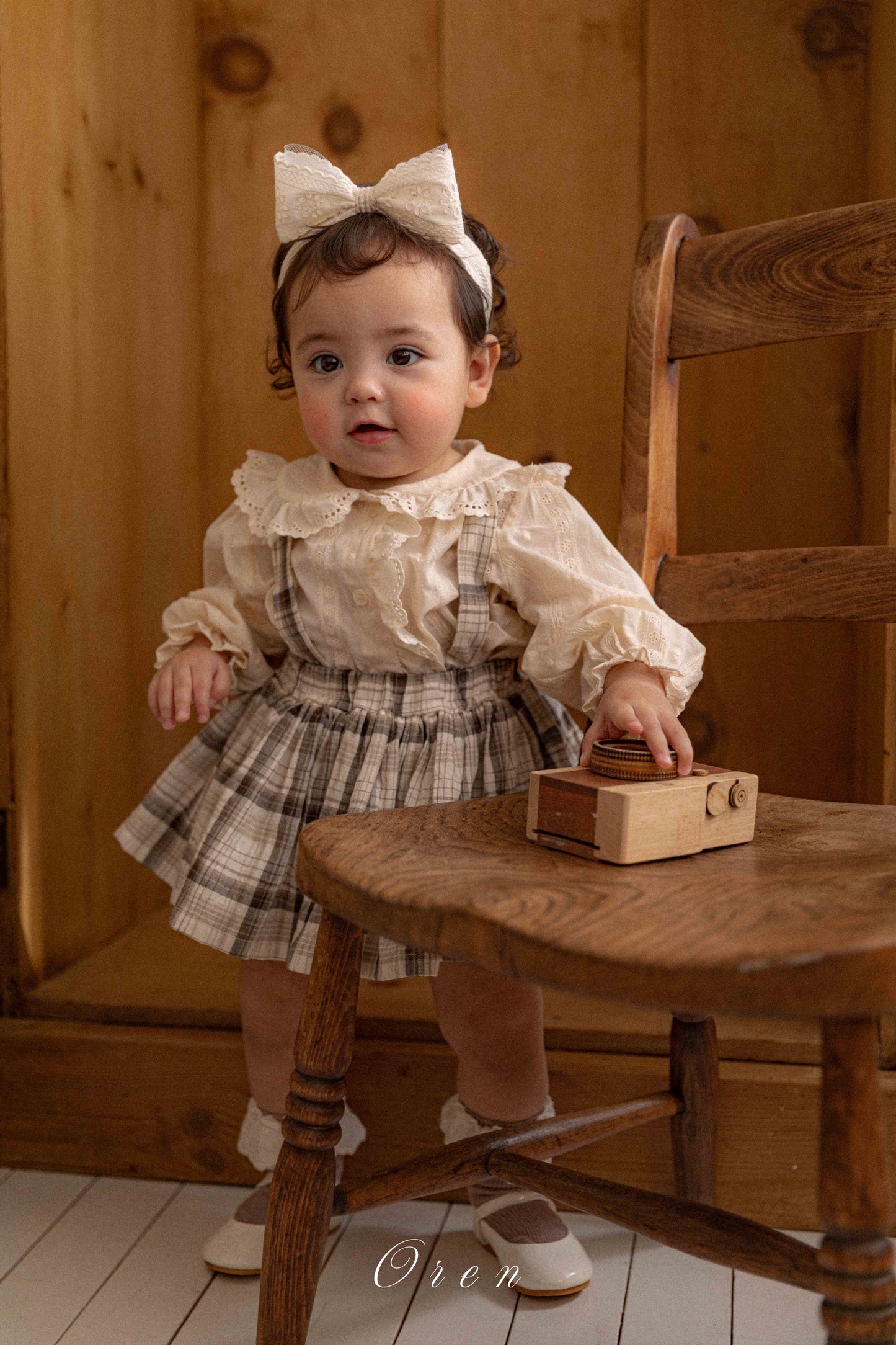 【予約商品】bebe-jerable check bloomers skirt [Oren] (26SS)【2026年3月中旬以降順次発送】