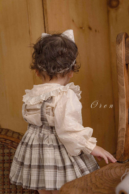 【予約商品】bebe-jerable check bloomers skirt [Oren] (26SS)【2026年3月中旬以降順次発送】