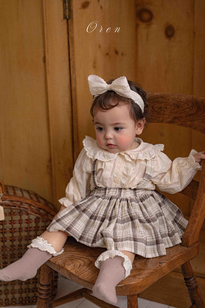 【予約商品】bebe-jerable check bloomers skirt [Oren] (26SS)【2026年3月中旬以降順次発送】