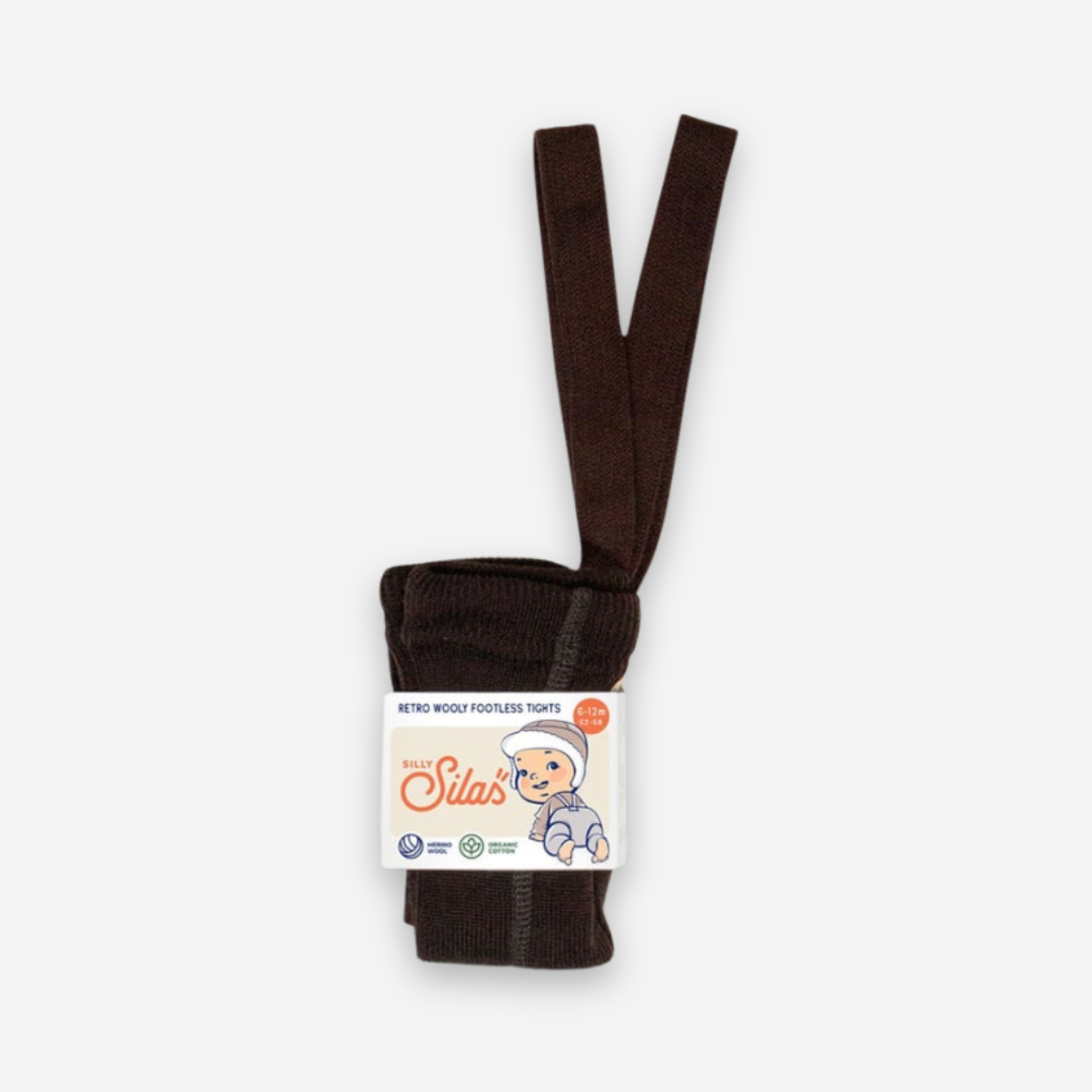 Retro Wooly Footless Tights - Espresso [SILLY Silas]