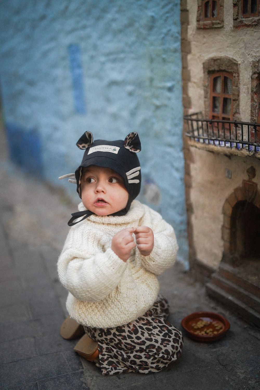 【オーダー会】'SCOTTISH FOLD CAT' LINEN BONNET [SHOMKA]【2026年5月初旬以降順次発送】
