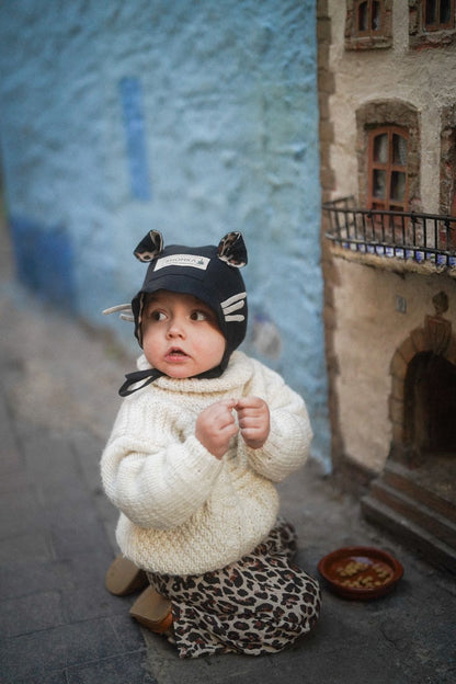 【オーダー会】'SCOTTISH FOLD CAT' LINEN BONNET [SHOMKA]【2026年5月初旬以降順次発送】
