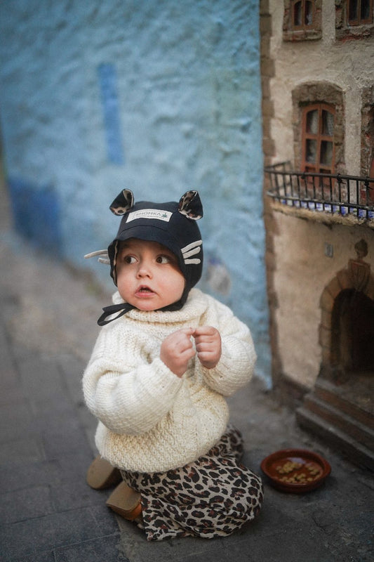 【オーダー会】'SCOTTISH FOLD CAT' LINEN BONNET [SHOMKA]【2026年5月初旬以降順次発送】
