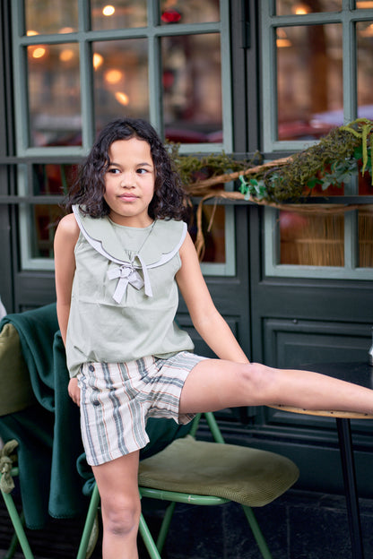 Short SEVRES - wide green stripes [Maison Marelle] (26SS)