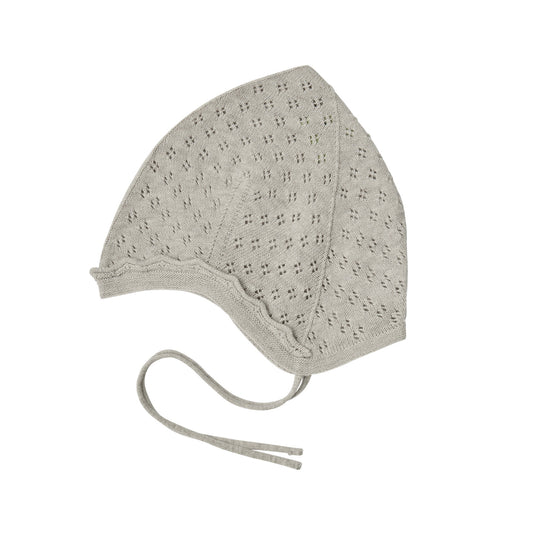 【予約会】[FUB] Baby knitted bonnet (taupe melange) - SS24 【2024年3月上旬以降順次発送】