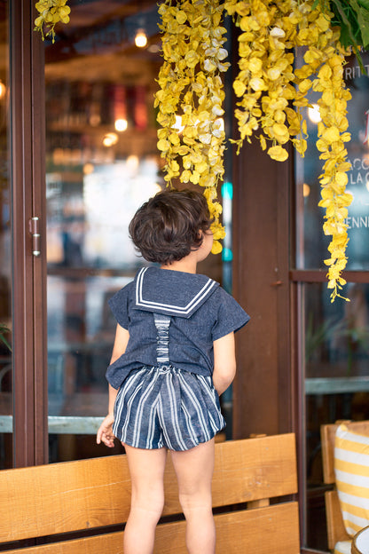 Bloomer straps TERNES - navy stripes [Maison Marelle] (26SS)