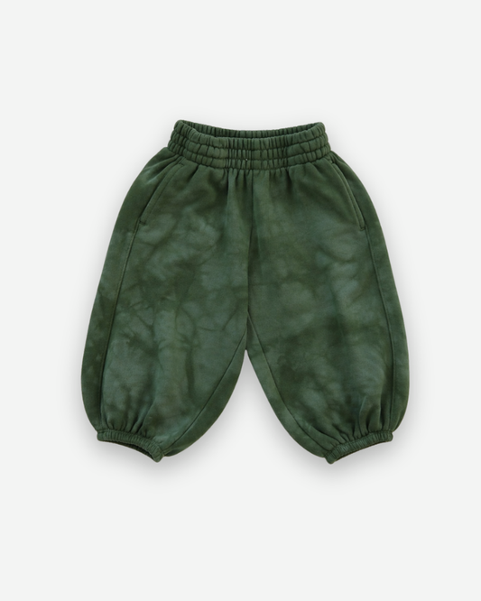 Organic French terry bottom - Grass Green Tie Dye [EARTH THE ARCHIVE] (26AW)
