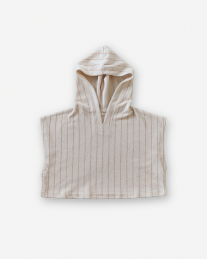Hoodie cape - Beige Stripe [EARTH THE ARCHIVE] (26AW)