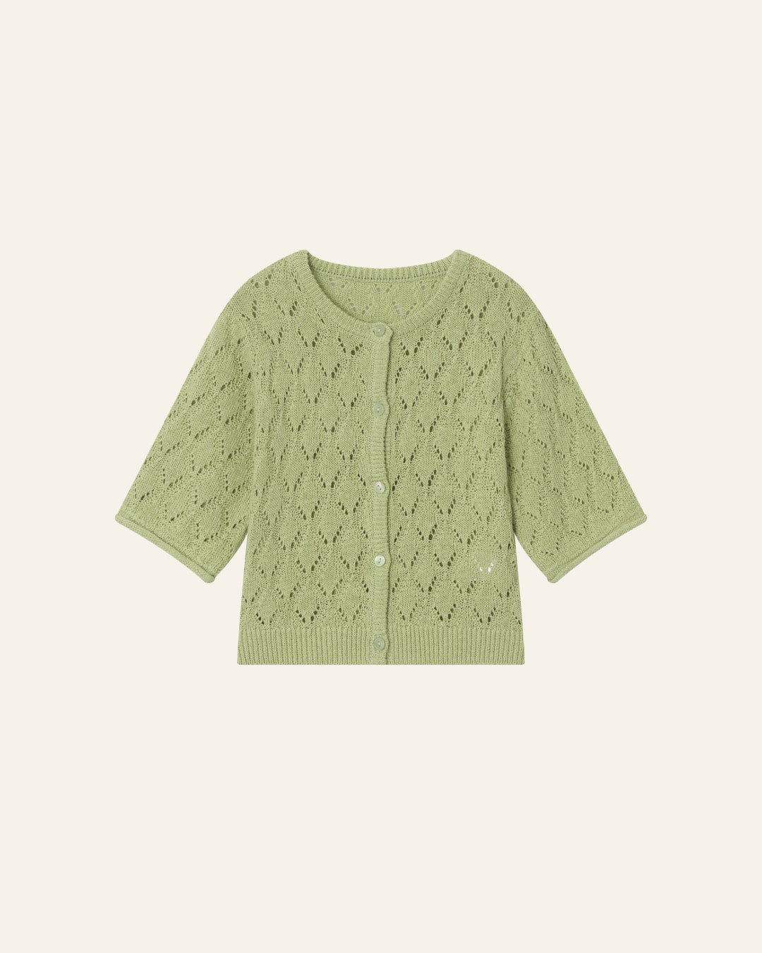 Leaf Breeze Knit Cardigan - Olive [Doucement] (26SS)