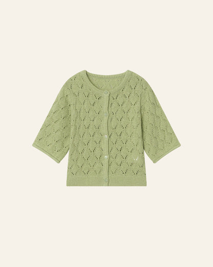 Leaf Breeze Knit Cardigan - Olive [Doucement] (26SS)