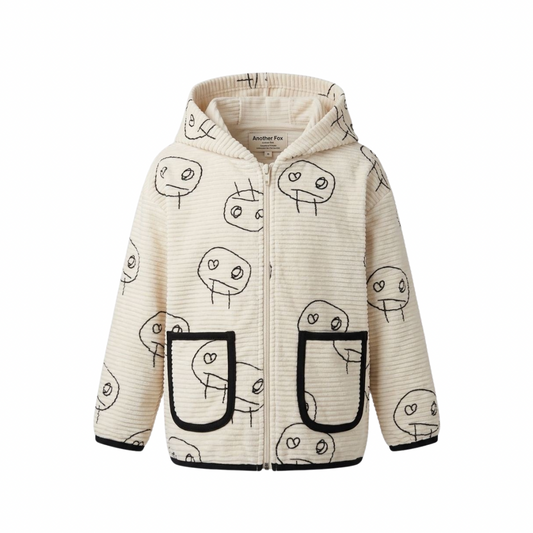 FREDS FACE CORD KIDS HOODED CARDIGAN [Another Fox]