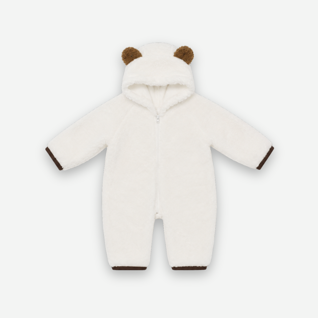 OFF WHITE BABY ZIP ROMPER WITH EARS [Another Fox]