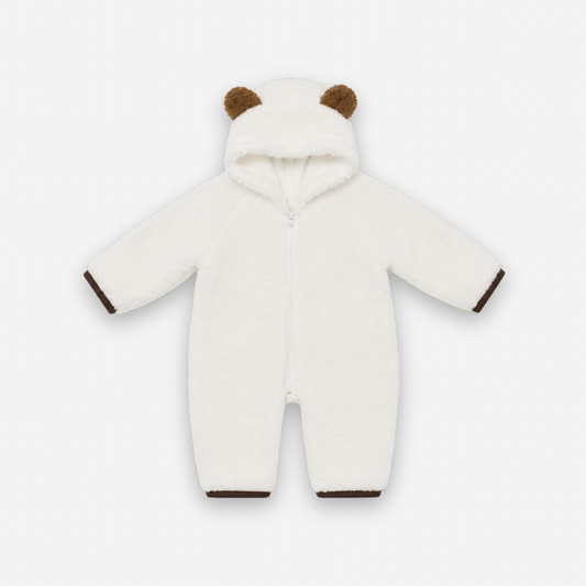 OFF WHITE BABY ZIP ROMPER WITH EARS [Another Fox]